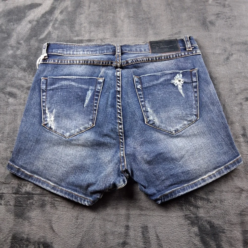 NWT One Teaspoon Denim Shorts Womens 26 Blue Distressed Frayed Cut Offs‎